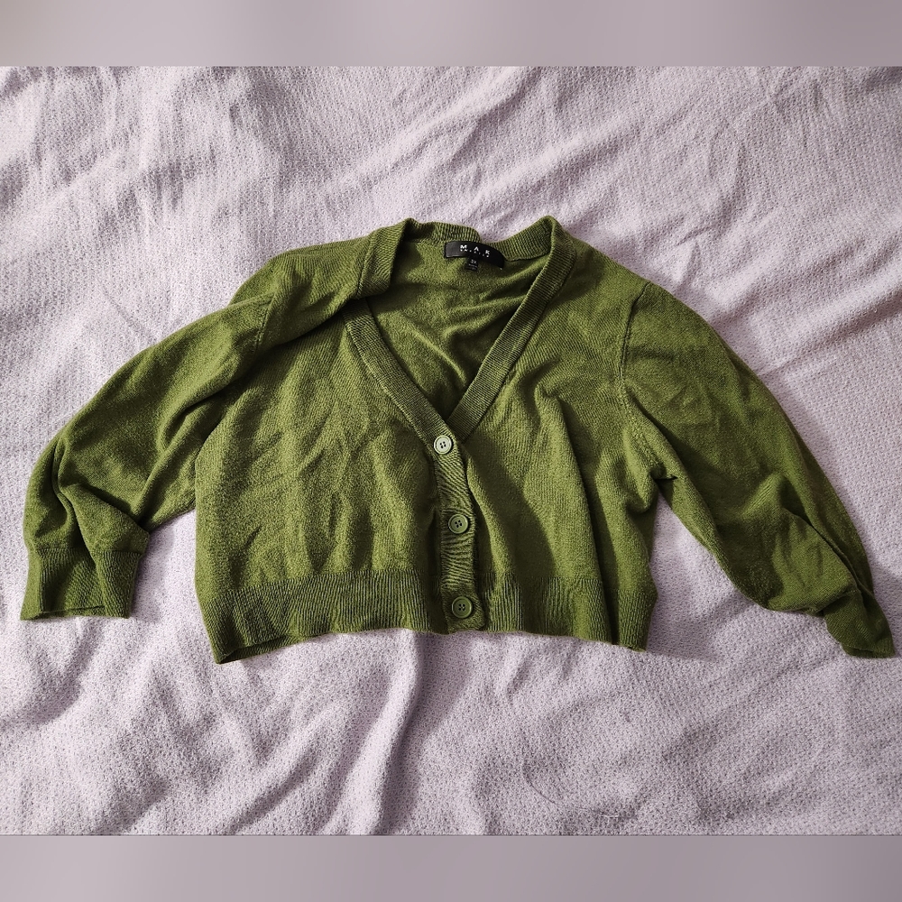Olive cropped cardigan